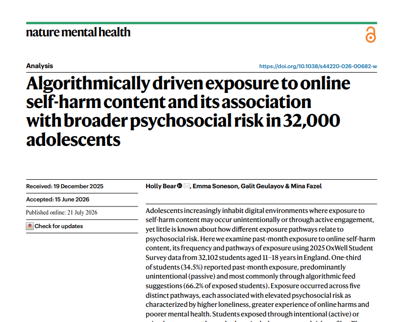 Read the paper in Nature Mental Health